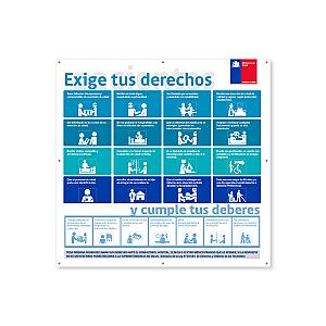Letrero Exige tus derechos / Gobierno de Chile