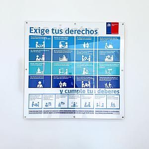 Letrero Exige tus derechos / Gobierno de Chile