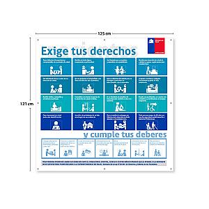 Letrero Exige tus derechos / Gobierno de Chile